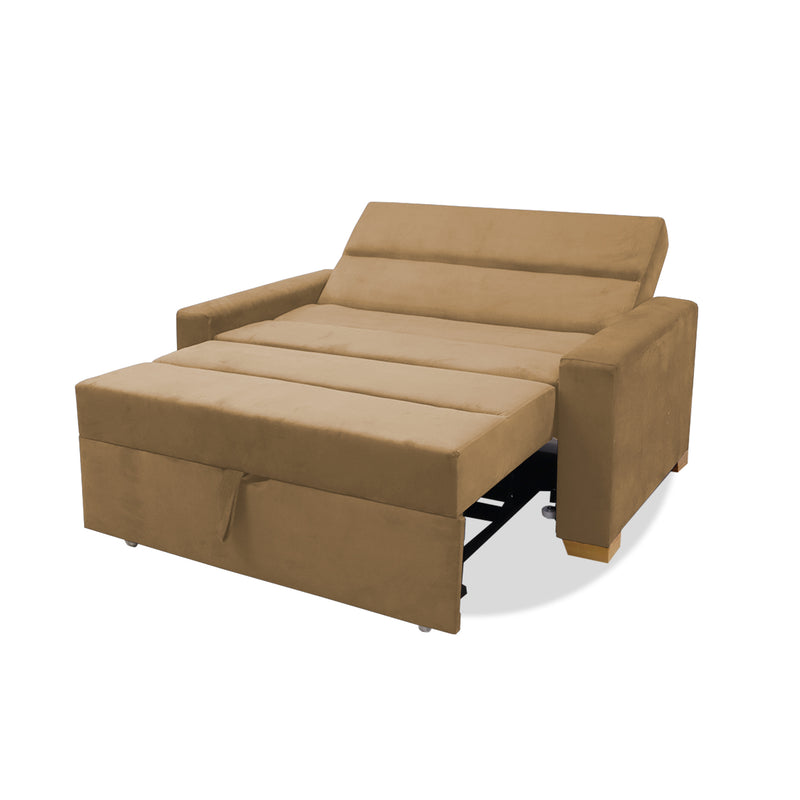 Sofacama Vogel Camel 150x94cm De Dos Puestos Reclinable