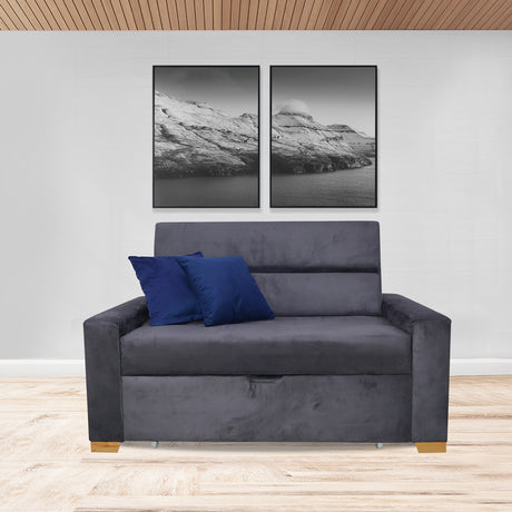 Sofacama Vogel Gris 150x94cm de Dos Puestos Reclinable - Sofas y Poltronas | Bylmo