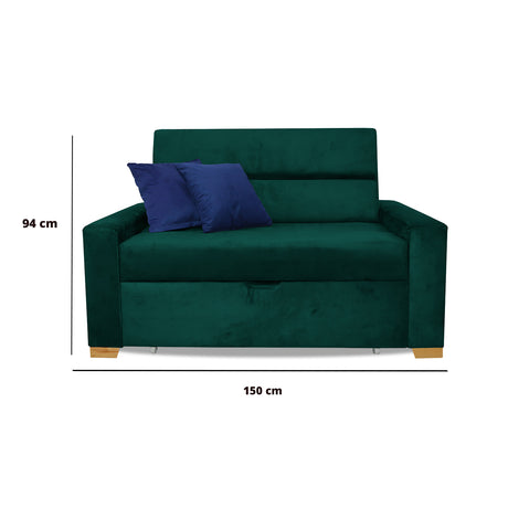 Sofacama Vogel Verde 150x94cm de Dos Puestos Reclinable - Sofas y Poltronas | Bylmo