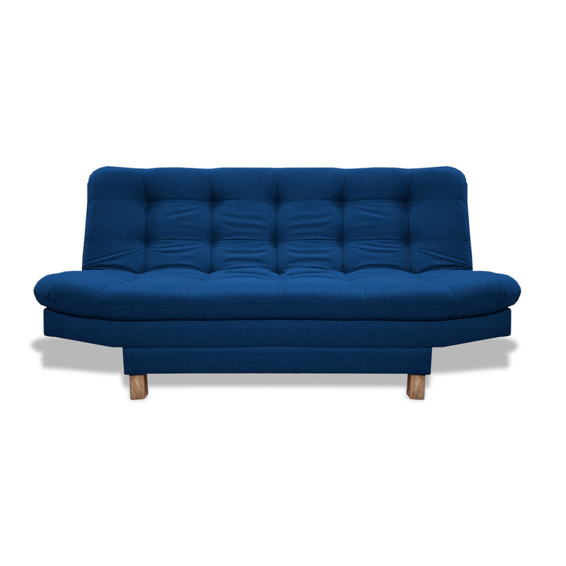 Sofacama Widmer Azul Petróleo 185x90cm De Tres Puestos Reclinable