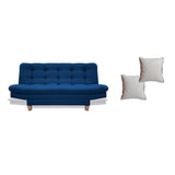 Sofacama Widmer Azul Petróleo 185x90cm de Tres Puestos Reclinable - Sofas y Poltronas | Bylmo