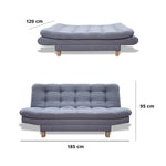 Sofacama Widmer Gris 185x90cm De Tres Puestos Reclinable