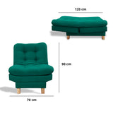 Poltrona Widmer Verde 70x90cm de Un Puesto Reclinable - Sofas y Poltronas | Bylmo