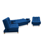 Sala Brunner Azul Petróleo 185x90cm de Cinco Puestos Reclinable - Sofas y Poltronas | Bylmo