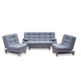 Sala Brunner Gris 185x90cm de Cinco Puestos Reclinable - Sofas y Poltronas | Bylmo