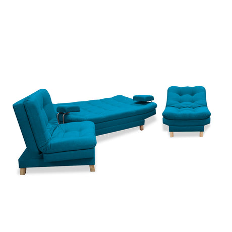 Sala Brunner Turquesa 185x90cm de Cinco Puestos Reclinable - Sofas y Poltronas | Bylmo