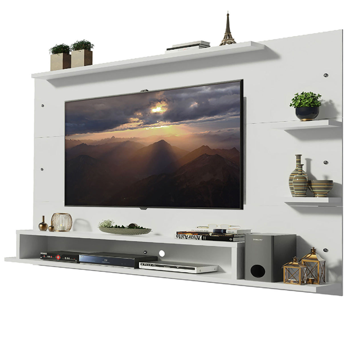 Panel de TV Alfa Blanco 180x135cm Para TV Hasta 60 Pulgadas - Muebles de TV | Bylmo