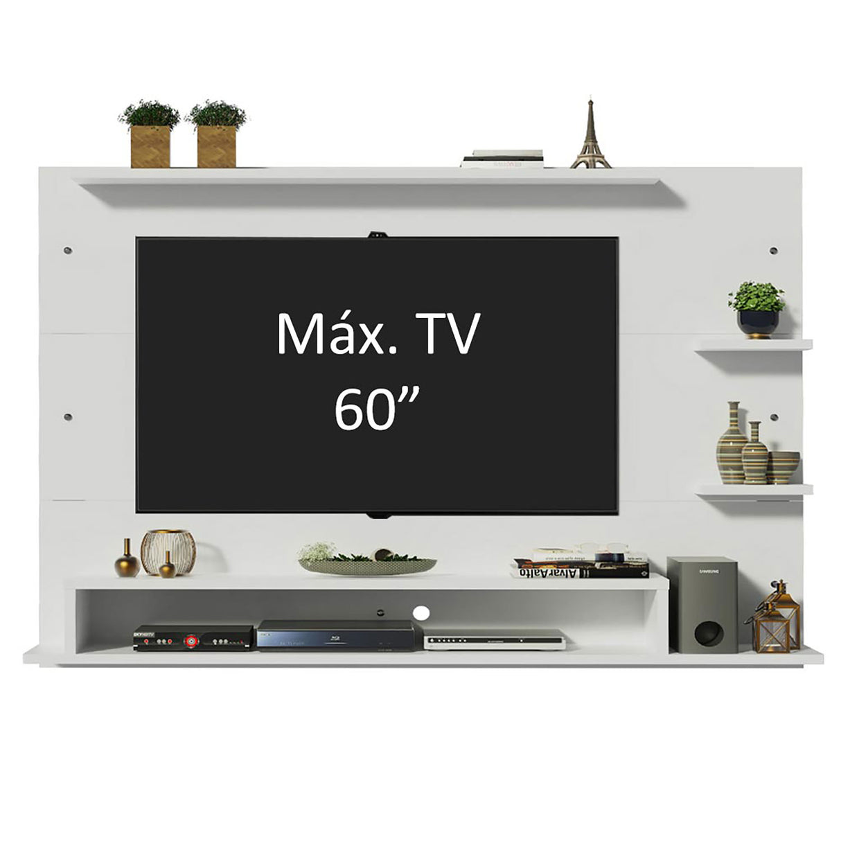Panel de TV Alfa Blanco 180x135cm Para TV Hasta 60 Pulgadas - Muebles de TV | Bylmo