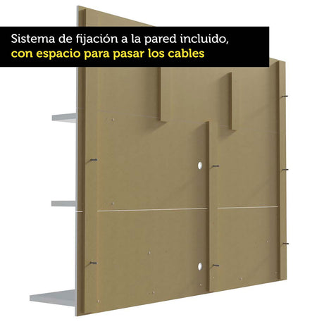 Panel de TV Alfa Blanco 180x135cm Para TV Hasta 60 Pulgadas - Muebles de TV | Bylmo