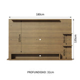 Panel de TV Alfa Marron 180x135cm Para TV Hasta 60 Pulgadas - Muebles de TV | Bylmo