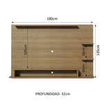 Panel De Tv Alfa Marron 180x135cm Para Tv Hasta 60 Pulgadas