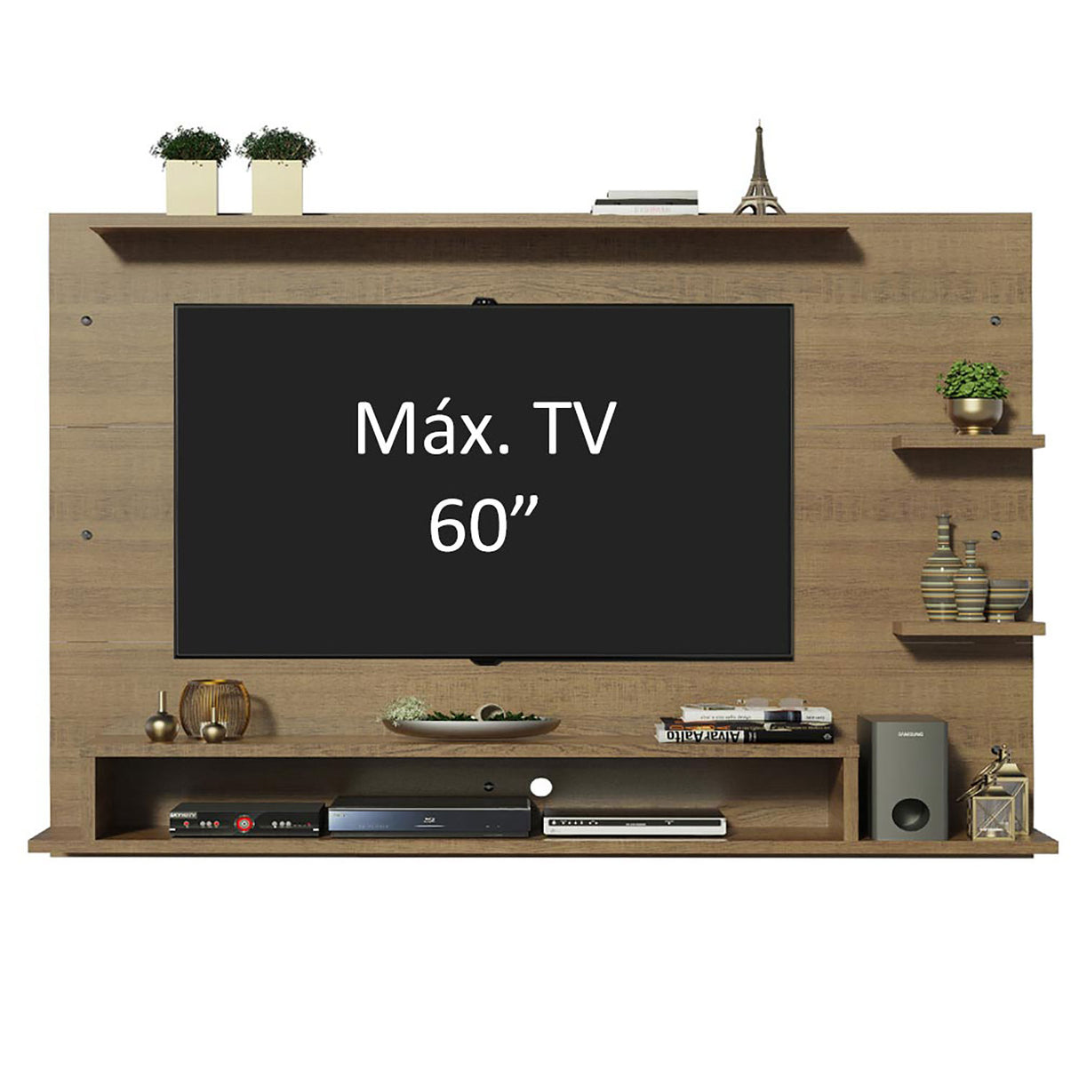 Panel de TV Alfa Marron 180x135cm Para TV Hasta 60 Pulgadas - Muebles de TV | Bylmo