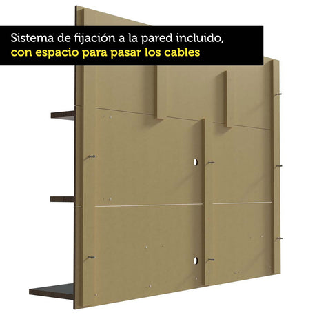 Panel de TV Alfa Marron 180x135cm Para TV Hasta 60 Pulgadas - Muebles de TV | Bylmo