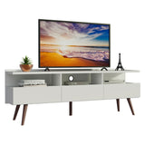 Rack de TV Londres Blanco 160x58cm Para TV Hasta 65 Pulgadas - Muebles de TV | Bylmo