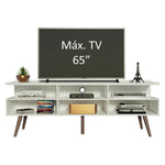 Rack De Tv Londres Blanco 160x58cm Para Tv Hasta 65 Pulgadas