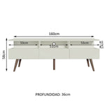 Rack De Tv Londres Blanco 160x58cm Para Tv Hasta 65 Pulgadas