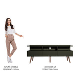 Rack de TV Londres Negro 160x58cm Para TV Hasta 65 Pulgadas - Muebles de TV | Bylmo