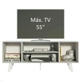 Rack de TV Copenhague Blanco 136x54cm Para TV Hasta 55 Pulgadas - Muebles de TV | Bylmo