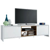 Rack De Tv Metz Blanco 180x48cm Para Tv Hasta 75 Pulgadas