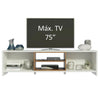 Rack De Tv Metz Blanco 180x48cm Para Tv Hasta 75 Pulgadas