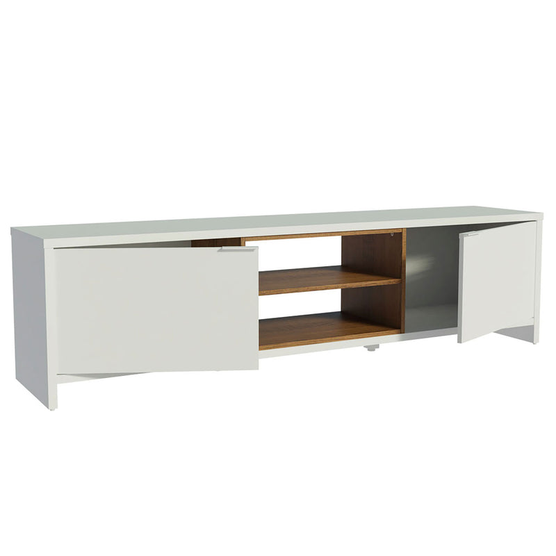 Rack De Tv Metz Blanco 180x48cm Para Tv Hasta 75 Pulgadas