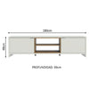 Rack De Tv Metz Blanco 180x48cm Para Tv Hasta 75 Pulgadas