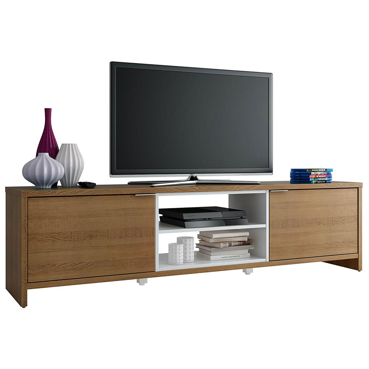 Rack de TV Metz Marron 180x48cm Para TV Hasta 75 Pulgadas - Muebles de TV | Bylmo