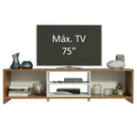 Rack De Tv Metz Marron 180x48cm Para Tv Hasta 75 Pulgadas