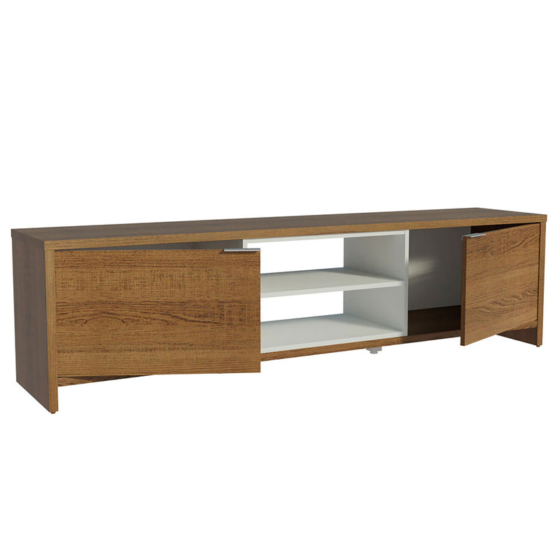 Rack De Tv Metz Marron 180x48cm Para Tv Hasta 75 Pulgadas