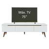 Rack De Tv Reims Blanco 180x50cm Para Tv Hasta 75 Pulgadas