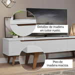 Rack De Tv Reims Blanco 180x50cm Para Tv Hasta 75 Pulgadas