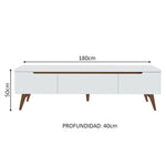 Rack De Tv Reims Blanco 180x50cm Para Tv Hasta 75 Pulgadas