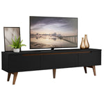 Rack De Tv Reims Negro 180x50cm Para Tv Hasta 75 Pulgadas