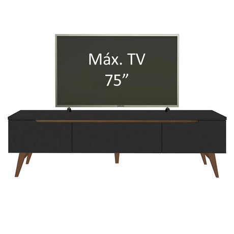 Rack de TV Reims Negro 180x50cm Para TV Hasta 75 Pulgadas - Muebles de TV | Bylmo