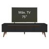 Rack De Tv Reims Negro 180x50cm Para Tv Hasta 75 Pulgadas