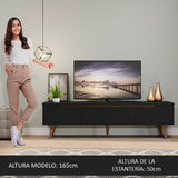 Rack de TV Reims Negro 180x50cm Para TV Hasta 75 Pulgadas - Muebles de TV | Bylmo