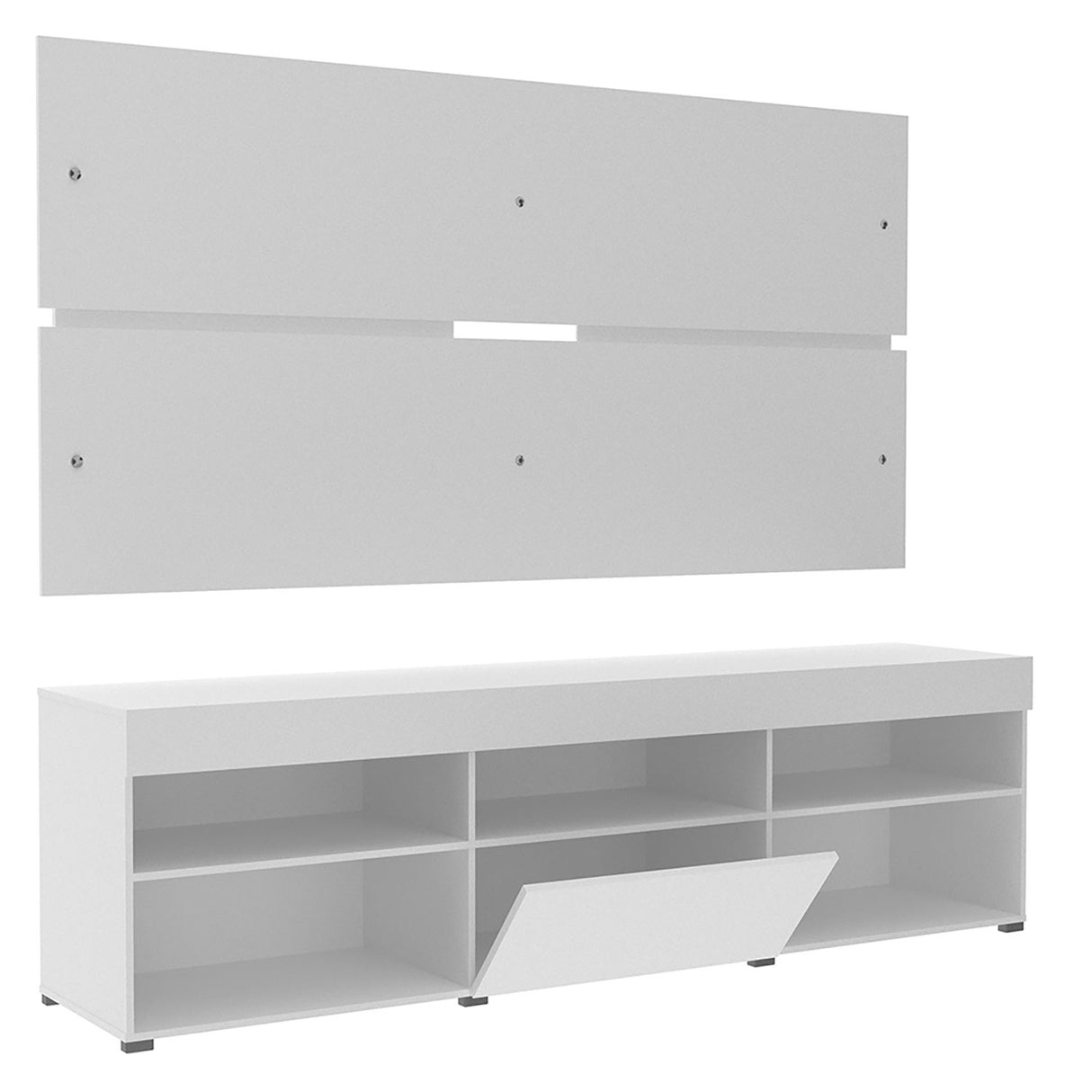 Centro de Entretenimiento Miami Blanco 180x52cm Para TV Hasta 65 Pulgadas - Muebles de TV | Bylmo
