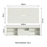 Centro de Entretenimiento Miami Blanco 180x52cm Para TV Hasta 65 Pulgadas - Muebles de TV | Bylmo