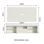 Centro De Entretenimiento Miami Blanco 180x52cm Para Tv Hasta 65 Pulgadas