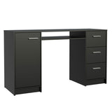Mesa de Computador Alaska Negro 136x77cm con Tres Cajones - Escritorios | Bylmo