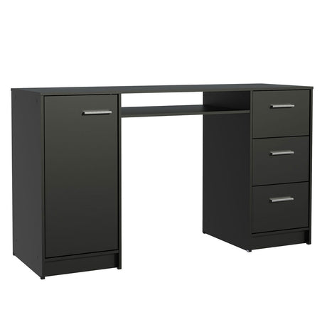 Mesa de Computador Alaska Negro 136x77cm con Tres Cajones - Escritorios | Bylmo