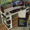 Escritorio Gamer Alaska B Blanco 136x75cm Sin Cajones