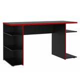 Escritorio Gamer Alaska NB Negro y Rojo 136x75cm Sin Cajones - Escritorios | Bylmo