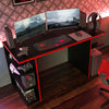 Escritorio Gamer Alaska Nb Negro Y Rojo 136x75cm Sin Cajones