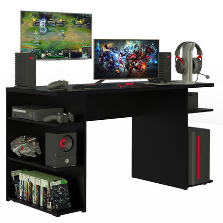 Escritorio Gamer Alaska GN Negro 136x75cm Sin Cajones - Escritorios | Bylmo