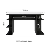 Escritorio Gamer Alaska GN Negro 136x75cm Sin Cajones - Escritorios | Bylmo