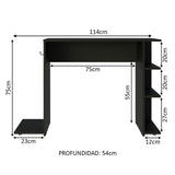 Escritorio Gamer Alaska P Negro 114x75cm Sin Cajones - Escritorios | Bylmo