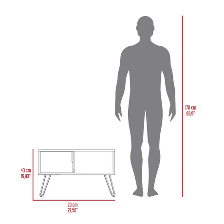 Mesa de Centro Borealis Carbón y Ceniza 70x43cm Rectangular - Mesas de Centro | Bylmo