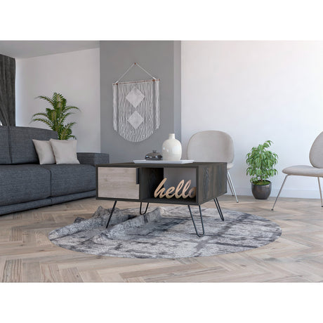 Mesa de Centro Borealis Carbón y Ceniza 70x43cm Rectangular - Mesas de Centro | Bylmo