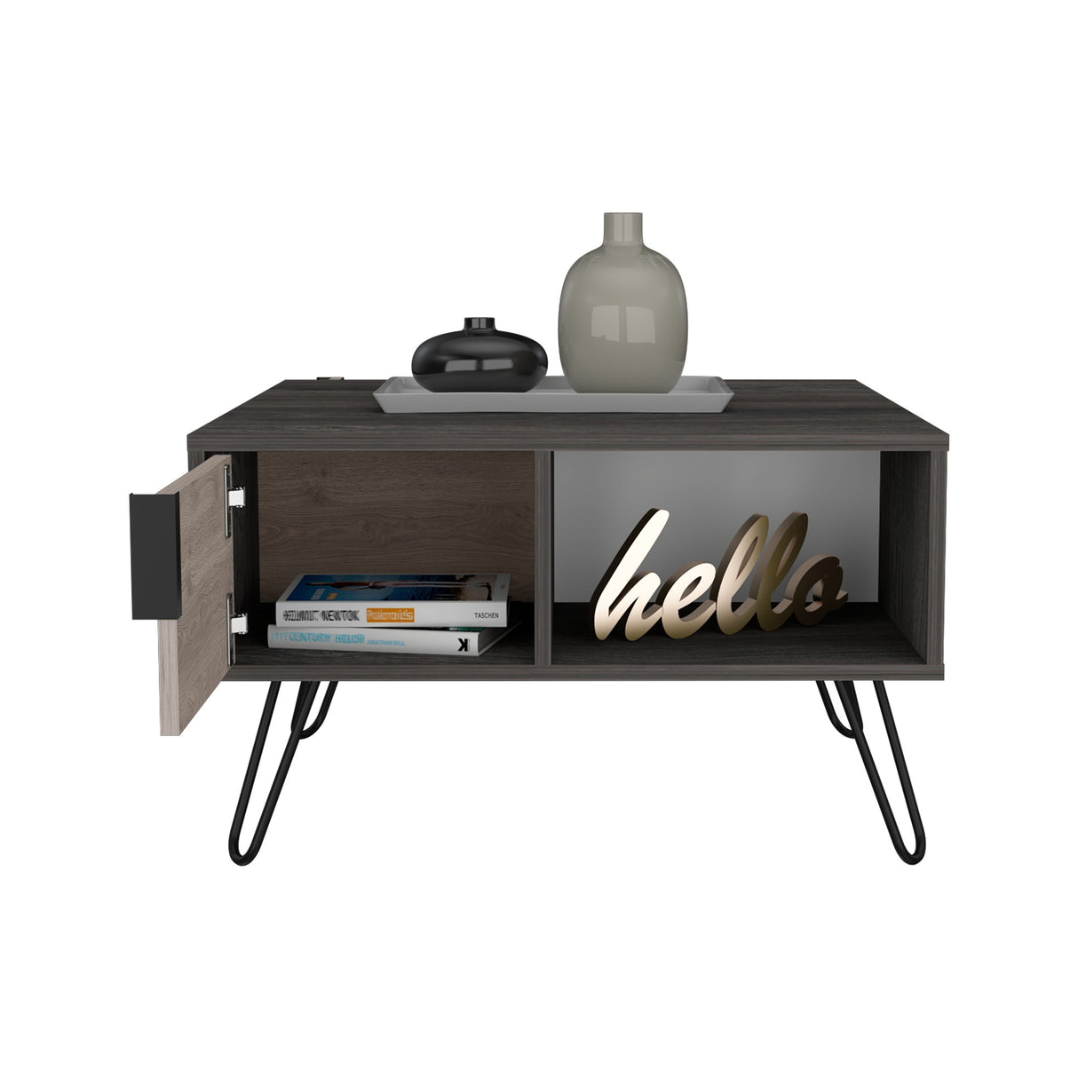 Mesa de Centro Borealis Carbón y Ceniza 70x43cm Rectangular - Mesas de Centro | Bylmo